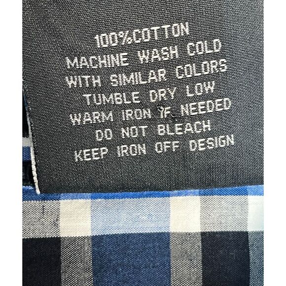 South Pole Hexagon Mens Shirt Button Up Short Sleeve Blue‎ Plaid 100% Cotton XL - Picture 10 of 10